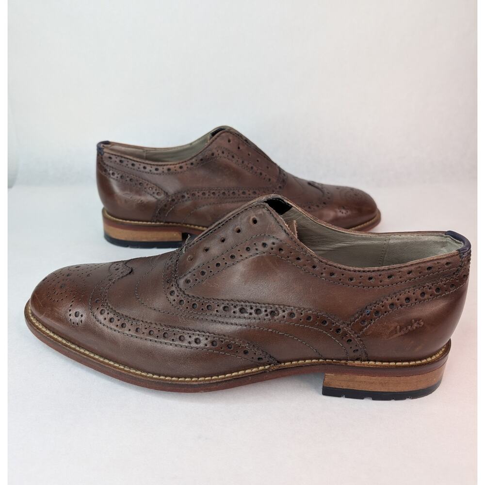 Clarks Craftmaster Oliver Brown Leather Brogue Oxfords 15775 Mens Shoes 7.5 - Picture 2 of 14
